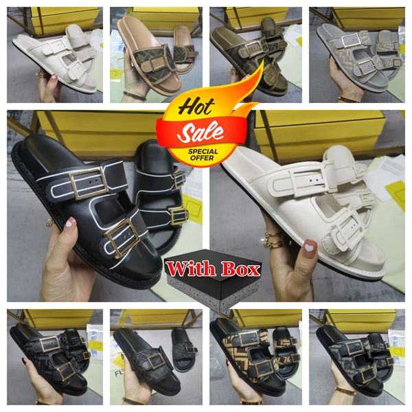 Novo luxo metálico slide sandálias designer homens mulheres preto branco chinelos sapatos verão sandália moda larga plana flip chinelo para salto baixo com caixa tamanho 36-47