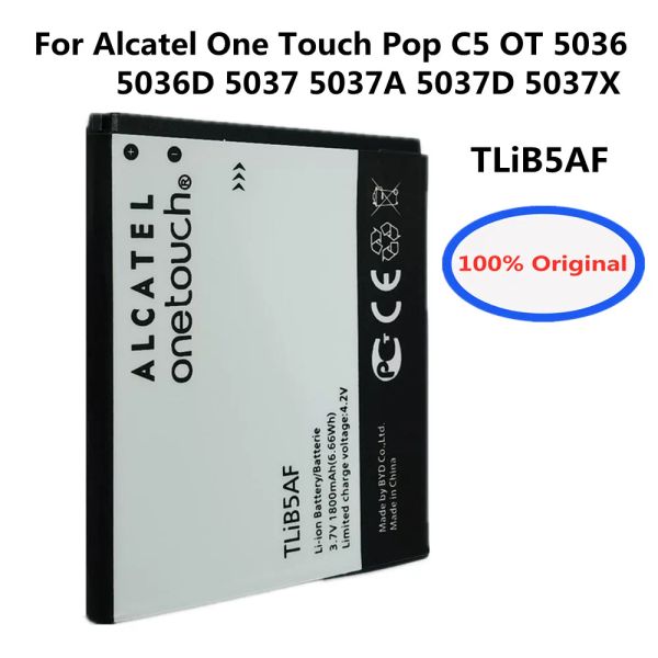 Новый 100% оригинальный аккумулятор Tlib5af 1800mah для Alcatel One Touch Pop C5 OT 5036 5036d 5037 5037a 5037d 5037x мобильный телефон Bateria