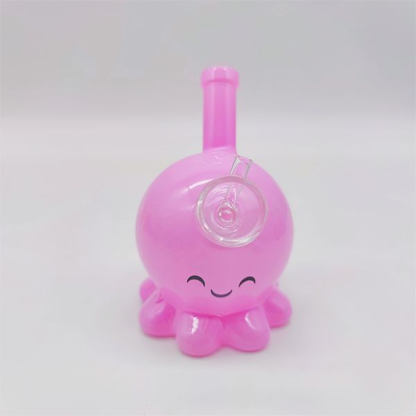 2024 Multi Color Pink Mini Baby Octopus 4 Zoll Glasbongs Wasserpfeife Bong Tabak Rauchrohr 10mm Schüssel Dab Rig Recycler Bubbler Rohre