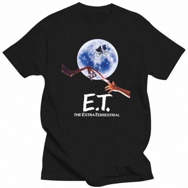 Постер фильма e.t V2 1982 года, футболка DTG, мужская и женская футболка с круглым вырезом, летняя футболка, белые, черные футболки, большие размеры 30re #