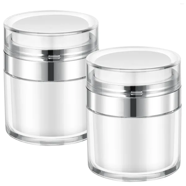 Depolama Şişeleri 2 PCS Press Krem Jar Creami Losyon Şişesi Akrilik Pompa Kozmetik Konteyner PP Çok Amaçlı Seyahat Presleme Tipi