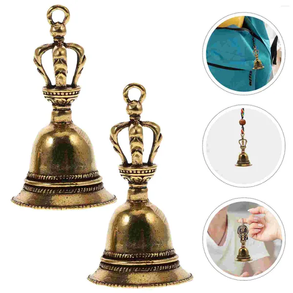 Partyversorgungen 2 PCs DIY Schlüsselkette Hanging Ring Anhänger Kragen Messingglocken Statuen Tasche Ornamente Kupferschlüsselung Zubehör Baby