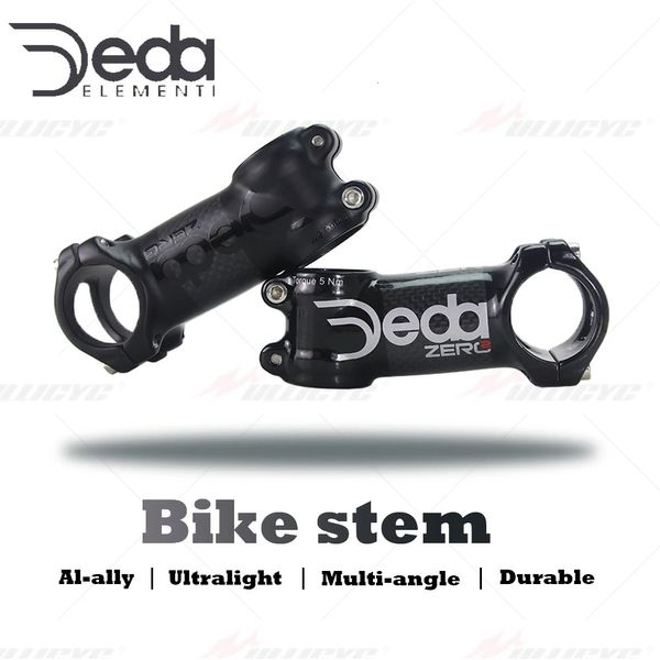 Deda Zero 2 Bianco lucido Lega nera opaca Attacco manubrio bici da strada MTB da 617 gradi Manubrio bicicletta Parte 240325