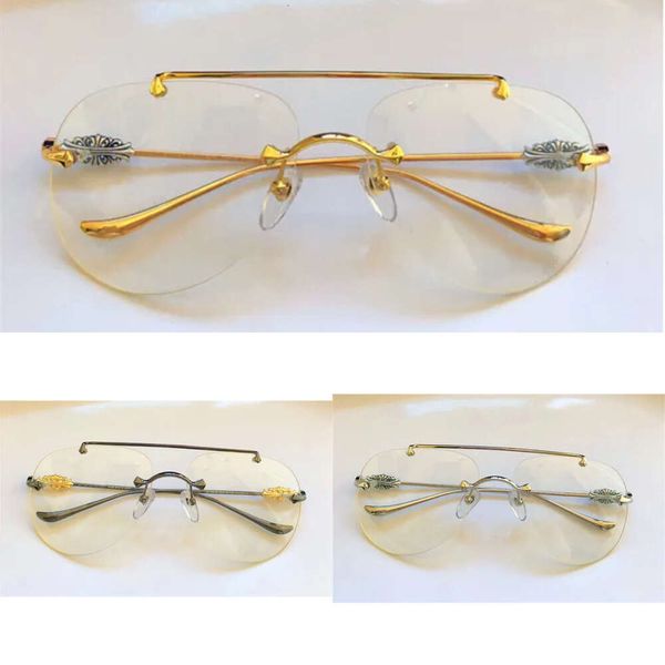 Framella nuovi occhiali trasparenti di moda Stavins v Frameless Pilot Retro Clear Lens Simple Populante Ottico Eyewear Less