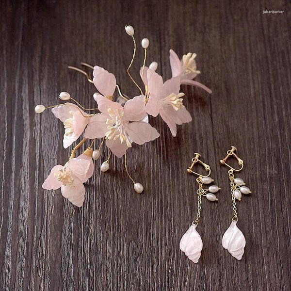 Grampos de cabelo flor hairpin chinês hanfu acessórios fadas meninas em forma de u clipe vintage casamento tiaras presentes jóias requintadas