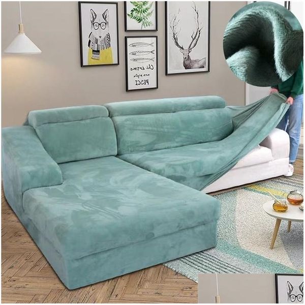 Stuhlhussen Veet P L-förmiges Sofa Er für Wohnzimmer Elastische Möbel Couch Sliper Chaise Longue Corner Stretch 210317 Drop Deliver Dh6Sw