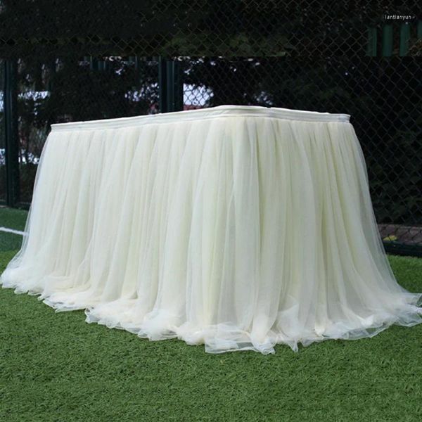 Saia de mesa 100 75cm multi cores tutu tecido de tule para festa de casamento decoração têxtil casa acessórios de toalhas de mesa