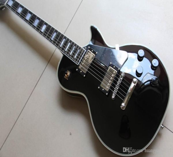 Ganz neue Ankunft Cibsonlpcustom E-Gitarre Ebenholzgriffbrett Griffseitenbindung Perlmutt-Inlay in Schwarz 1207748549