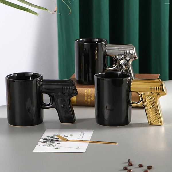 Weingläser Kreative Porzellantasse Pistolengriff Kaffeetassen Tassen 2024 Lustige Pistolenbecher Milch Tee Büro Keramik Trinkgeschirr