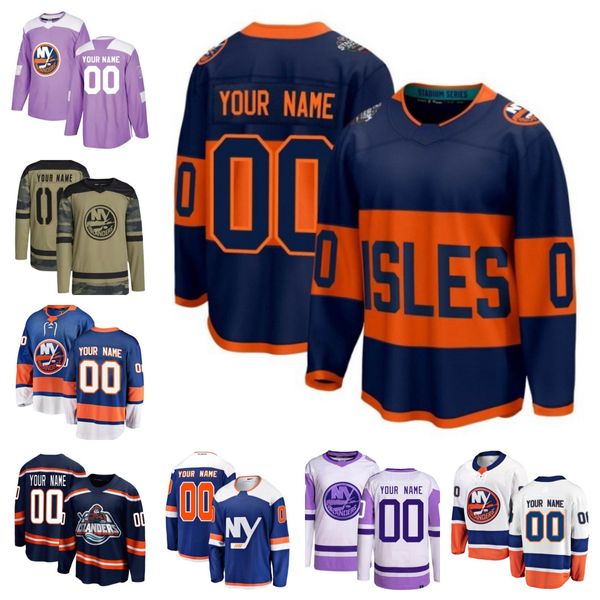 Hóquei Jerseys New York''Islanders''Men Mulheres Juventude Mathew Barzal Anders Lee Ilya Sorokin Bo Horvat Brock Nelson Noah Dobson Matt Martin Casey Cizikas Kyle Palmieri