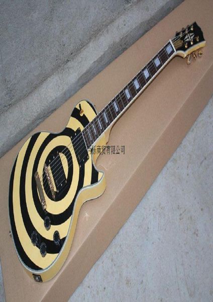 Nuova fabbrica di chitarra elettrica GLP Zakk Wylde Yellow Black Circle 6 corde 278165451