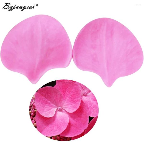 Stampi da forno Byjunyeor M461 Ortensia Foglia Fiore Petalo Stampi per dolci in silicone Decorazione fondente Veiner Strumenti per stampi