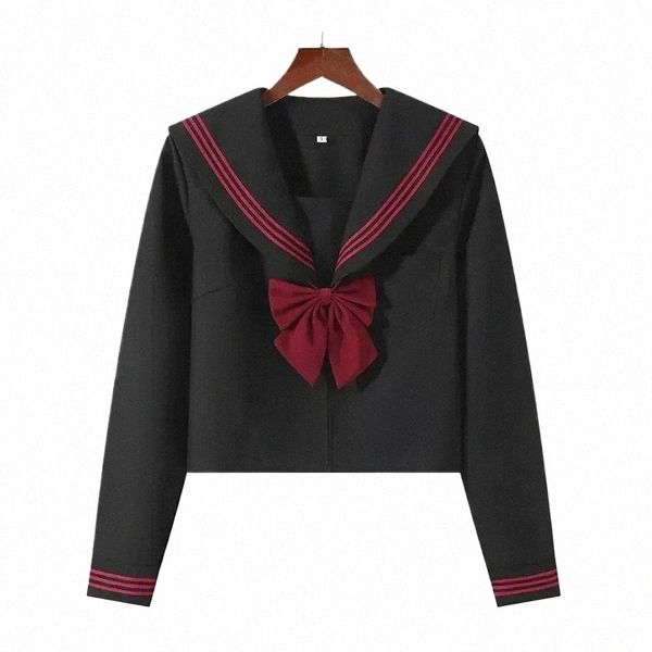 Top Suit Class Sailor Coreano Uniforme Ortodoxo Anime Saias Estilo PRETO Cosplay Japonês Estudante Universitário Menina Escola 59zQ #