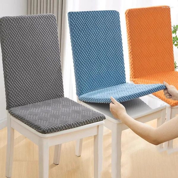 Cadeira cobre macio jacquard veludo elástico assento capa removível anti-sujo decoração de casa para sala de jantar cozinha el