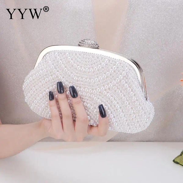 Abendtaschen Luxus Perle Clutch Bag Frauen Messenger Perlen Vintage Damen Hand für Party Hochzeit Schulter Bolsa Feminina