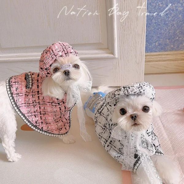 Одежда для собак, стильный плащ INS, теплая зимняя клетчатая куртка, роскошное маленькое пальто с шапкой, одежда для домашних животных для щенков, товары среднего дизайна