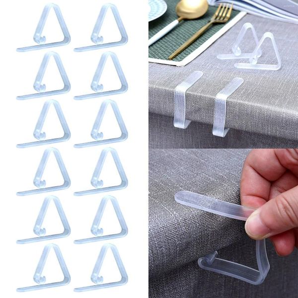 Toalha de mesa 12 peças transparentes clipes de toalha de mesa plástico para barra de toalha de bancada