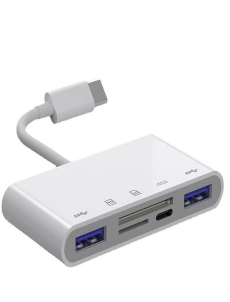 USB-концентраторы Устройство чтения карт памяти типа C USBC к SD TF Подключение портов USB30 5 в 1 Адаптер для устройств чтения смарт-карт памяти для Macbook Pro Type7744270