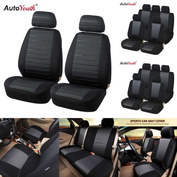 Yükseltme Autoyouth Araba Kapakları Universal Fit Jakard +Polyester Kumaş Otomobilleri Kapak İç Aksesuarlar Koltuk Koruyucusu