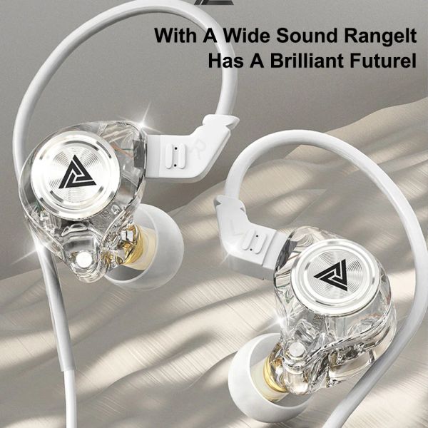 QKZ AK3-Datei Kabelgebundene Ohrhörer 3,5 mm In-Ear-Kopfhörer mit Mikrofon Freisprecher Langkabel-Stereo-Sound-Headset mit Ohrkopf