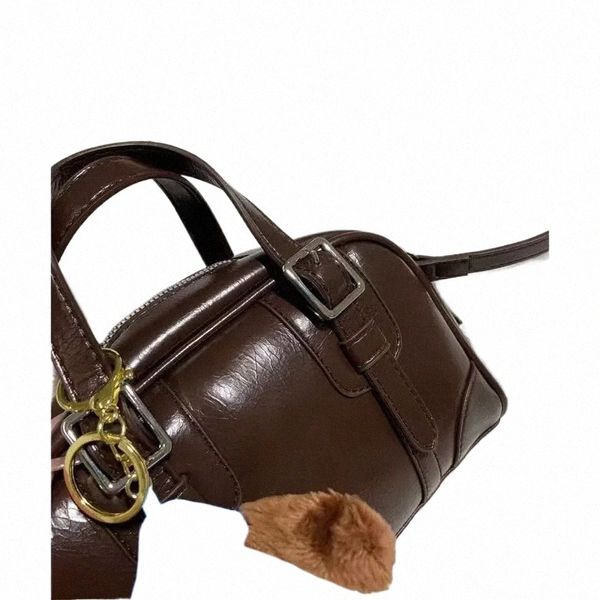 Vintage Brown Doctor Bag Couro Refinado Artesanato Timel Design Prático Elegância Com Alça Destacável Versátil o1s1 #