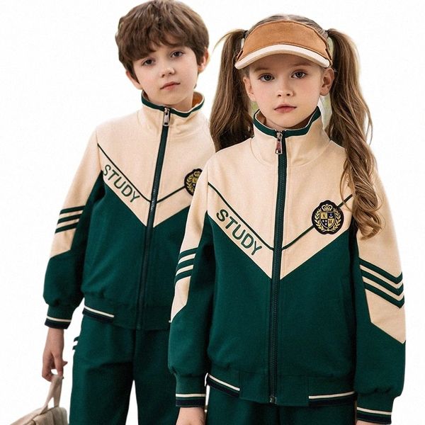 nuovo set di uniformi scolastiche britanniche per giochi sportivi per bambini, uniformi di classe, uniformi per la scuola materna, abiti scolastici primaverili autunnali q970#