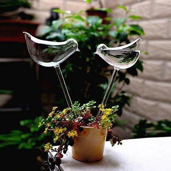 Decorações de jardim auto rega globo planta flor lâmpadas de água forma de pássaro vidro decoração de casa 1/2/3