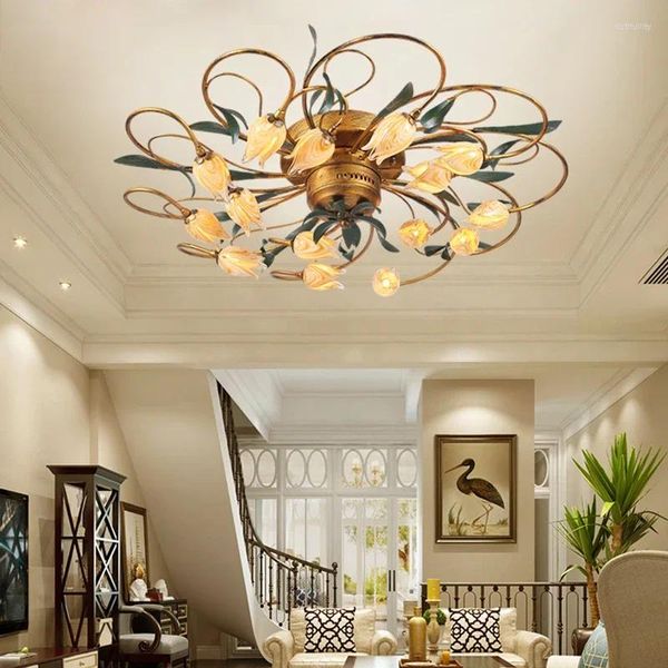 Потолочные светильники Сальса в скандинавском стиле для гостиной, творческая индивидуальная лампа для спальни, теплый американский садовый фонарь, романтический ретро