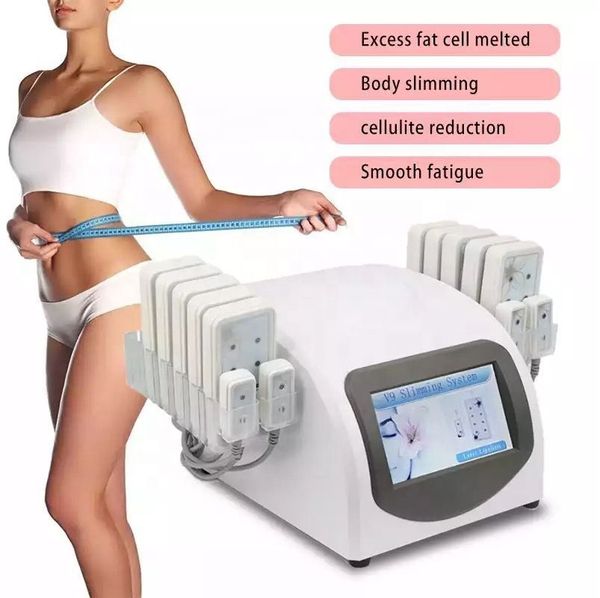 Macchina professionale per il dimagrimento del corpo Liposuzione Perdita di peso Laser a diodi 650nm 14 cuscinetti per lipo Macchine Attrezzature per massaggi Uso domestico