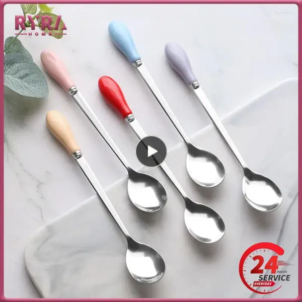 Cucchiai 1 pz stoviglie minimaliste carino individuale cucchiaio all'ingrosso regalo per feste gelato caffè acciaio inossidabile 304 per