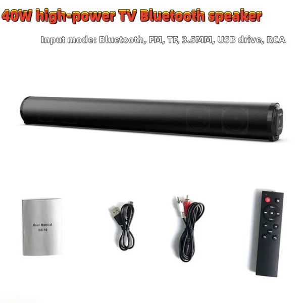 Barra de som 40w HighPower TV Wireless Pillar Bluetooth Speaker, Home Theatre Music Center 3D Estéreo Áudio, com FM Radio Echo Wall Sound