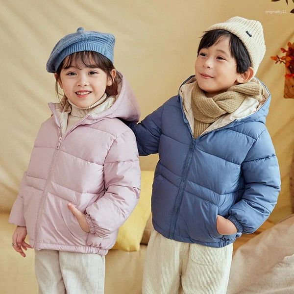 Пуховое пальто, зимние парки, детские куртки для девочек и мальчиков, теплая повседневная теплая хлопковая однотонная детская верхняя одежда, пальто для младенцев