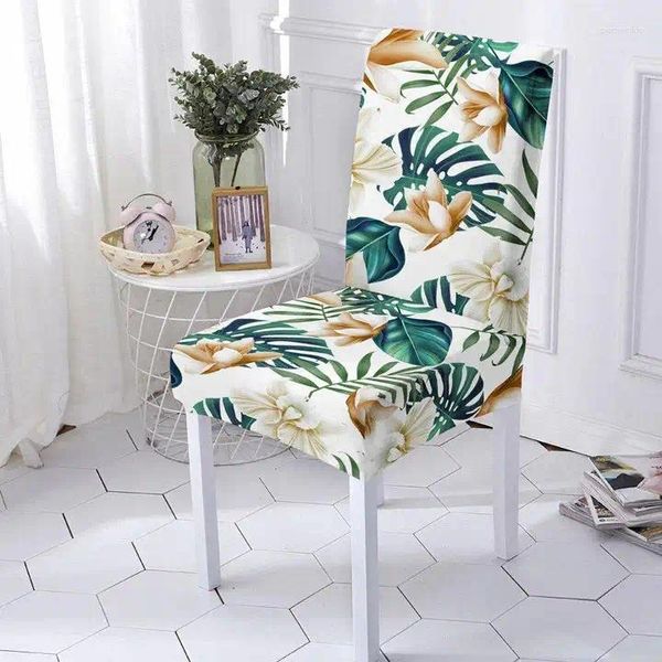 Cadeira cobre impressão floral capa de tecido tamanho universal estiramento slipcovers assento elástico restaurante para sala de jantar