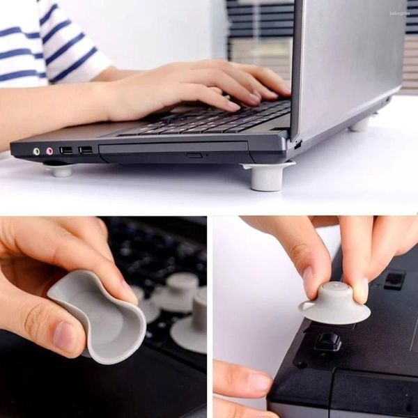 Haken 4 teile/los Laptop Cooling Halter Schreibtisch Computer Basis Rack Pad PVC Büro Tisch Zubehör Air Auspuff Halterung