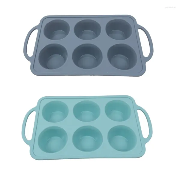 O cozimento molda o material do bolo da sobremesa dos moldes do muffin do silicone de 6 cavidades