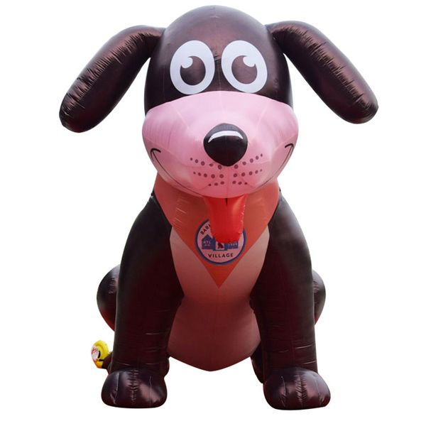 Balão inflável para jogos ao ar livre, 6m, 20 pés de altura, modelo de cachorro, amarelo ou colorido, balão de desenho animado fofo para publicidade de promoção de loja