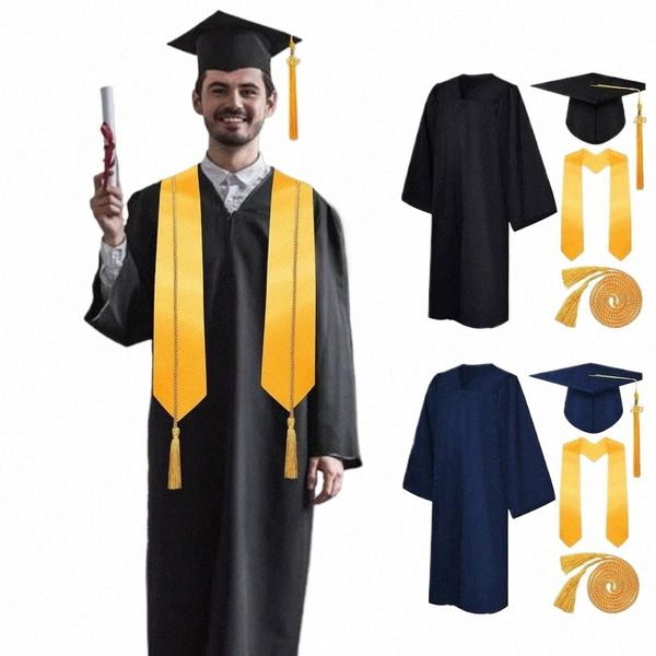 Graduati Gowns College Graduati Caps Uniform Set mit Quaste Stola 2023 Seal European American Style für Bachelor c1kM #