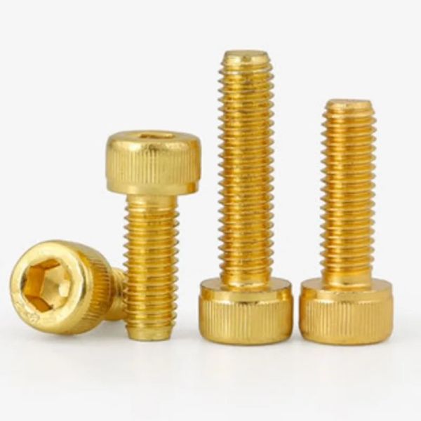 5-10pcs Din912 Titanschichtung Gold Hex-Buchse M2 M2,5 M3 M4 M5 M6 Gloden Farbschraube