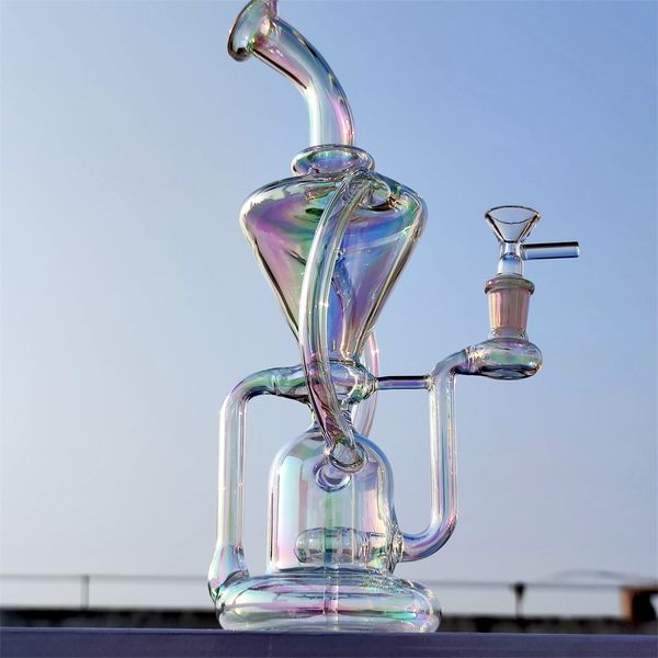 2024 Heady Glass Neo Fab Rainbow getönte 12-Zoll-Großglasbongs Wasserpfeifenbong Tabakrauchen 14-mm-Schüssel Dab Rig Recycler Bubbler-Rohre