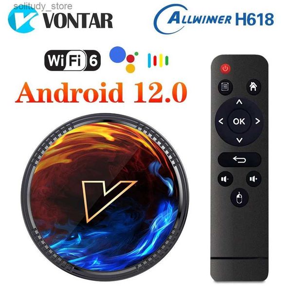 Set-Top-Box VONTAR H1 Android 12 TV-Box Allwinner H618 Quad Core Cortex A53 unterstützt 6K 4K BT Wifi6 Google Voice Media Player Set-Top-Box Q240330