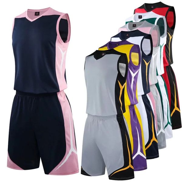 Sportswear personalizado masculino feminino conjunto de camisa de basquete clube faculdade equipe uniformes de treinamento profissional terno plus size 240325