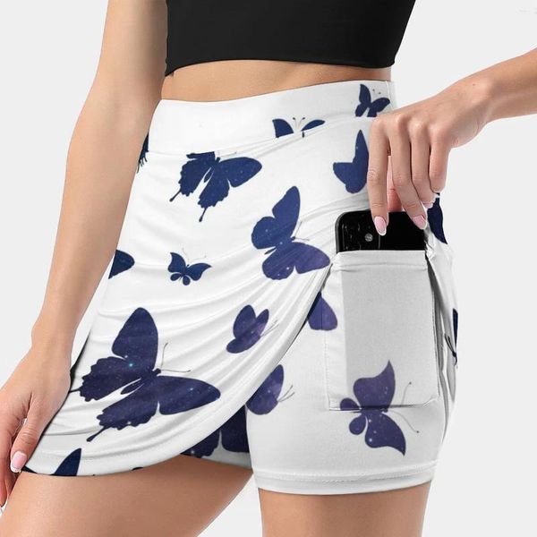 Etekler Gök Butteflies Pocket Moda Kore tarzı 4xl Kelebek Güveleri ile Kadın Etek Spor Skort