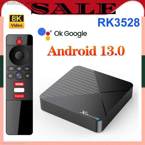 Set-Top-Box Rockchip RK3528 Quad Core 64 Bit Cortex A53 X88 Mini 13 TV-Box Android 13 ATV-Benutzeroberfläche unterstützt 8K-Video 4K 60f WiFi 6 BT5.0 Set-Top-Box Q240331