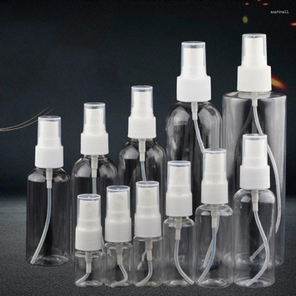 Garrafas de armazenamento recarregáveis transparente plástico perfume atomizador mini vazio spray garrafa portátil acessórios viagem