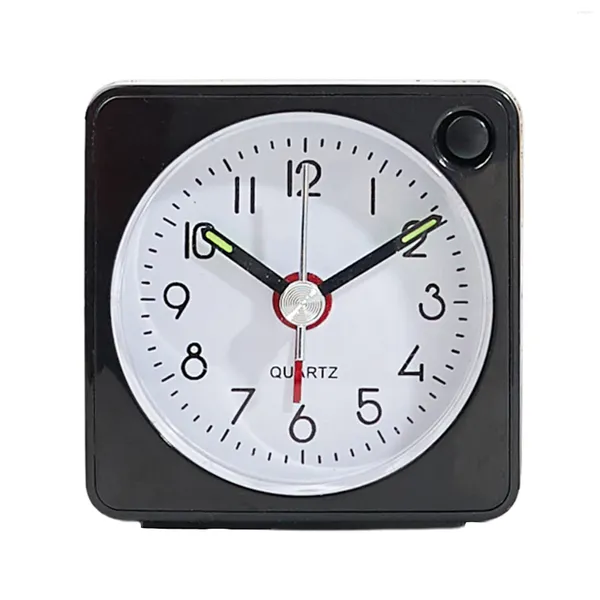 Relógios de parede Pequeno e portátil despertador com movimento silencioso crescente ideal para viagens atividades ao ar livre preto