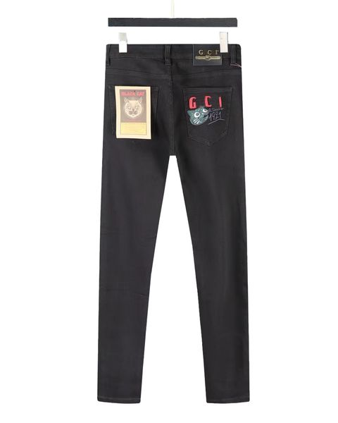 Роскошные черные мужские джинсы G, модные потертые джинсы, удобные и мягкие осенние и зимние спортивные брюки на открытом воздухе, брюки для езды на мотоцикле G888-8