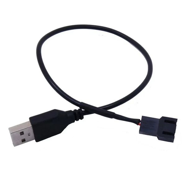 Neues 2024 USB bis 4Pin/3Pin Computer -Lüfteradapterkabel 5V bis 12 V Stromkabelanschluss 3Pin oder 4Pin -Lüfter zum USB -Adapter 30cmfor USB -Stromkabelanschluss