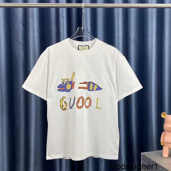 Designer La versione corretta della versatile T-shirt da uomo e da donna con girocollo in bianco e nero con motivo cartoon The Year of the Loong di G Family è stata testata AUHK