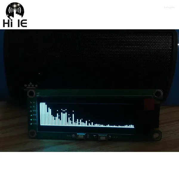 Tablo Saatleri 2.08 inç OLED Müzik Spektrumu Ekran Analizörü Ses Seviyesi Göstergesi VU SAYE ARAÇ ÇEVRESİ IŞIK ATMOSHER LAMBU