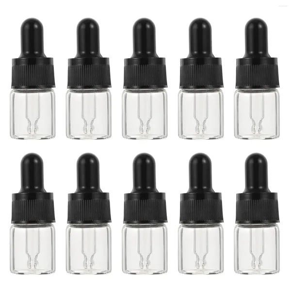 Garrafas de armazenamento Frascos conta-gotas de vidro vazios: 10pcs 5ml recarregável dispensador de óleo essencial amostra recipiente de frascos de olho transparente